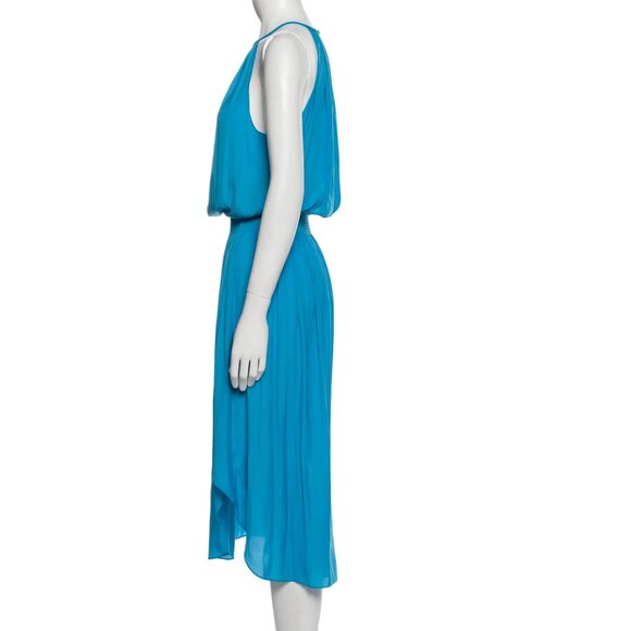 Ramy Brook Audrey Smocked Midi Dress Turquoise Small - Picture 5 of 15